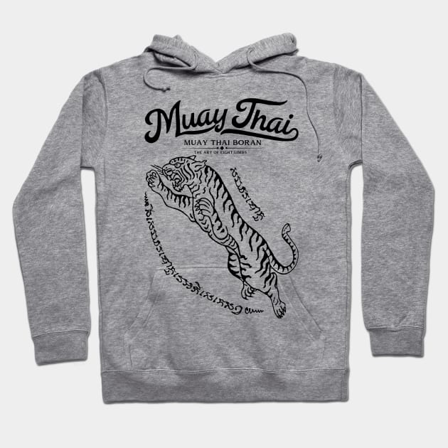 Muay Thai Tattoo Tiger Hoodie by KewaleeTee